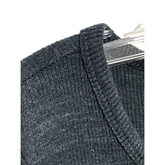 LuLaRoe Ribbed Charcoal Julia Bodycon Midi Dress M Normcore Quiet Luxury Casual - Picture 4 of 7